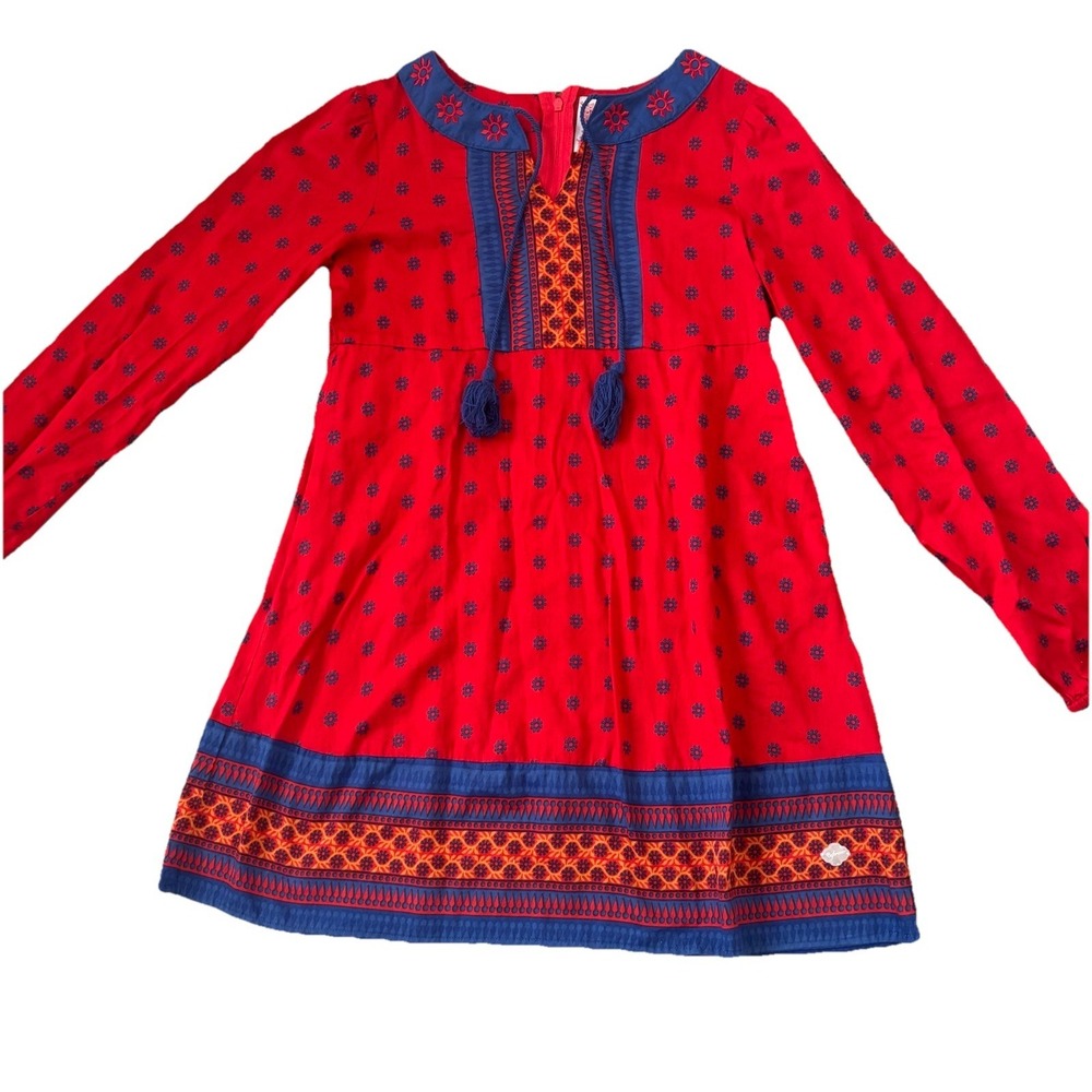American Girl Dress Size 10 Graphic‎ Print Tie Front Zipper Back